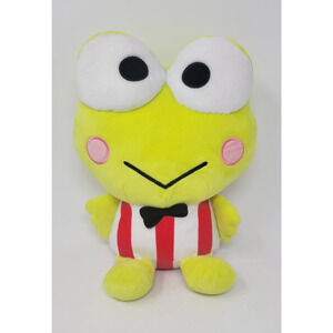 Sanrio Keroppi Frog Plush Doll 2023 Red Striped Bowtie Stuffed 13" SKJ USA
